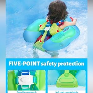 Blue and Green Baby Swim Float inflatable baby pool new without box